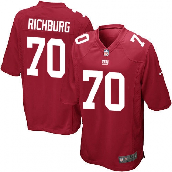 Men's Nike New York Giants 70 Weston Richburg Game Red Alternate NFL Jersey