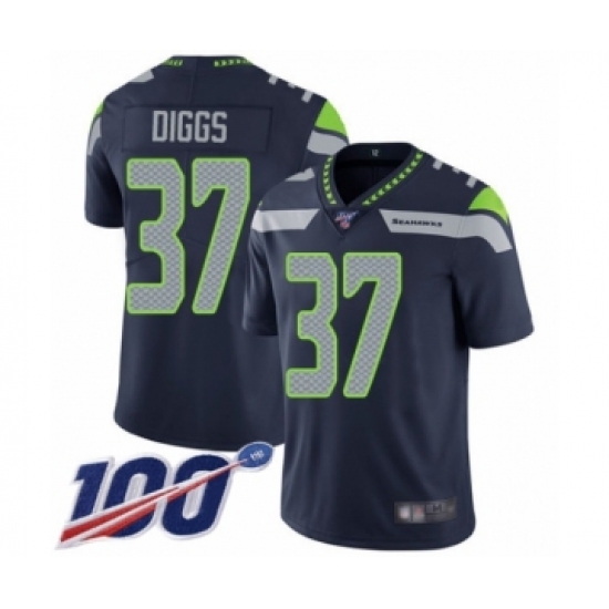 Youth Seattle Seahawks 37 Quandre Diggs Navy Blue Team Color Vapor Untouchable Limited Player 100th Season Football Jersey