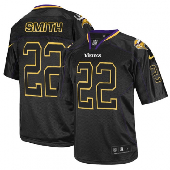 Men's Nike Minnesota Vikings 22 Harrison Smith Elite Lights Out Black NFL Jersey