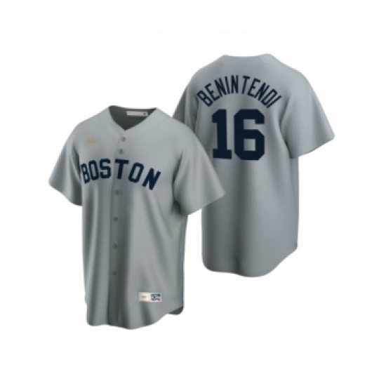 Youth Boston Red Sox 16 Andrew Benintendi Nike Gray Cooperstown Collection Road Jersey