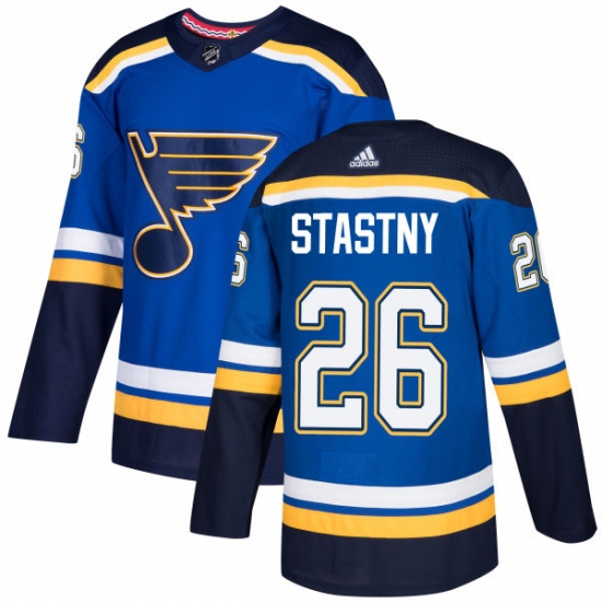 Men's Adidas St. Louis Blues 26 Paul Stastny Authentic Royal Blue Home NHL Jersey