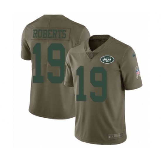 Youth Nike New York Jets 19 Andre Roberts Limited Olive 2017 Salute to Service NFL Jersey