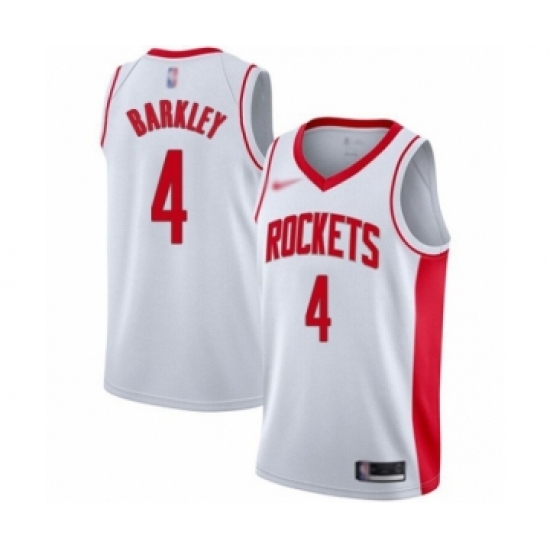 Youth Houston Rockets 4 Charles Barkley Swingman White Finished Basketball Jersey - Association Edition