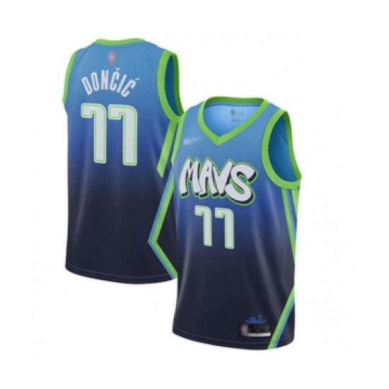 Women's Dallas Mavericks 77 Luka Doncic Swingman Blue Basketball Jersey - 2019 20 City Edition