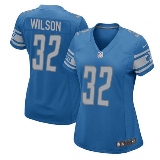 Women's Nike Detroit Lions 32 Tavon Wilson Game Light Blue Team Color NFL Jersey