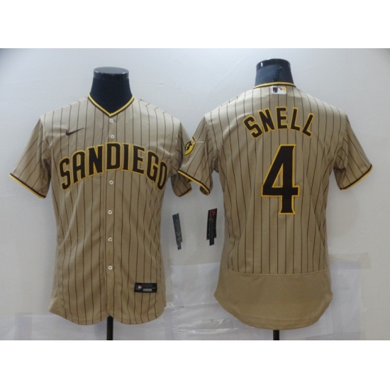 Men's Nike San Diego Padres 4 Blake Snell Brown Collection Baseball Jersey