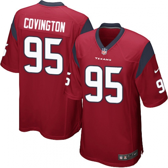 Men's Nike Houston Texans 95 Christian Covington Game Red Alternate NFL Jersey