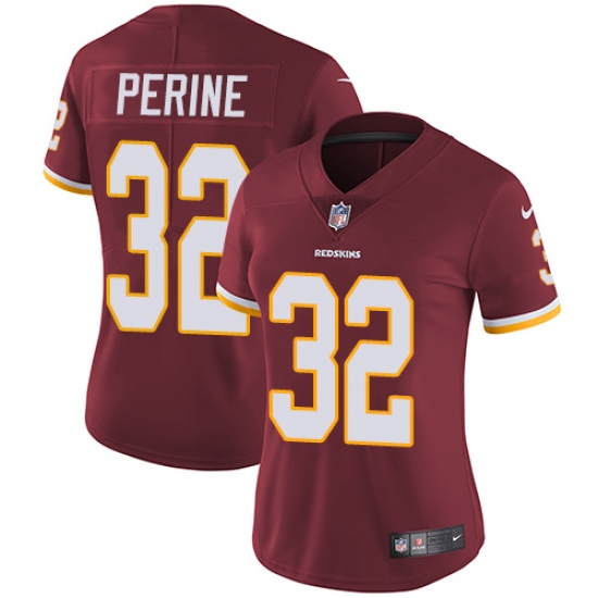 Women's Nike Washington Redskins 32 Samaje Perine Elite Burgundy Red Team Color NFL Jersey