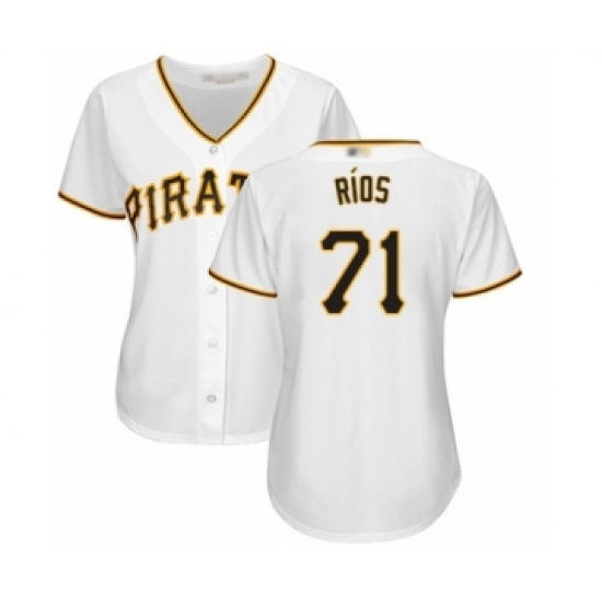 Women's Pittsburgh Pirates 71 Yacksel Rios Authentic White Home Cool Base Baseball Player Jersey