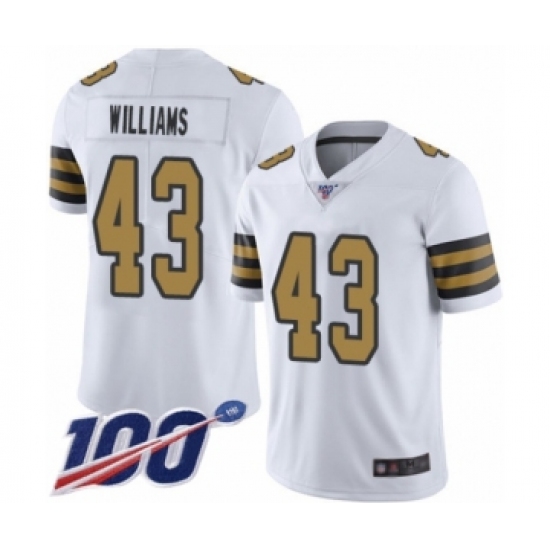 Men's New Orleans Saints 52 Craig Robertson Limited White Rush Vapor Untouchable 100th Season Football Jersey