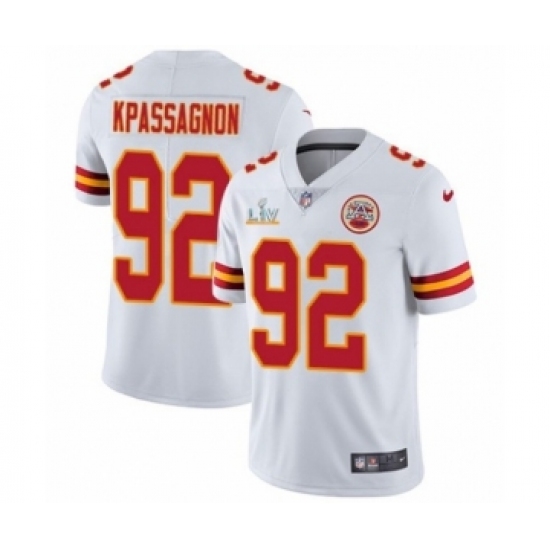 Women's Kansas City Chiefs 92 Tanoh Kpassagnon White Super Bowl LV Jersey