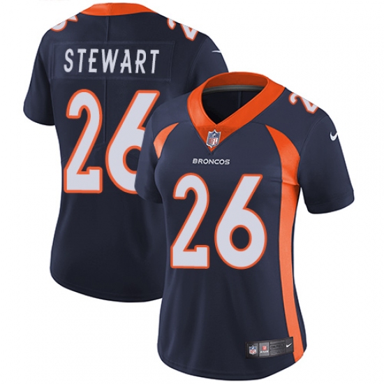 Women's Nike Denver Broncos 26 Darian Stewart Elite Navy Blue Alternate NFL Jersey