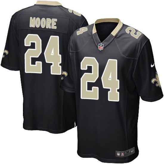 Men's Nike New Orleans Saints 24 Sterling Moore Game Black Team Color NFL Jersey