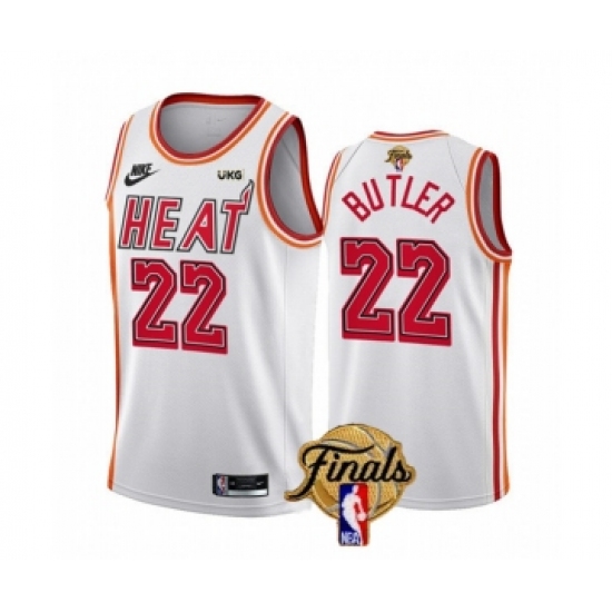 Men's Miami Heat 22 Jimmy Butler White 2023 Finals Classic Edition Stitched Basketball Jersey