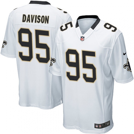 Men's Nike New Orleans Saints 95 Tyeler Davison Game White NFL Jersey