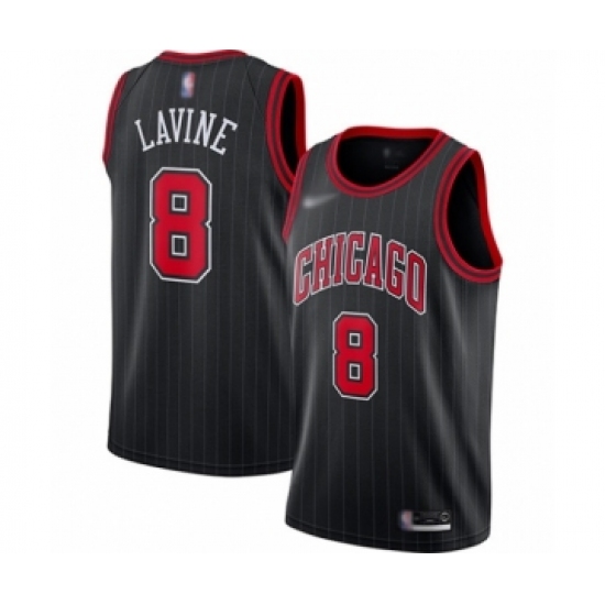 Youth Chicago Bulls 8 Zach LaVine Swingman Black Finished Basketball Jersey - Statement Edition