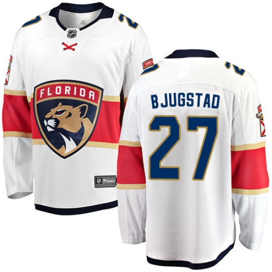 Youth Florida Panthers 27 Nick Bjugstad Fanatics Branded White Away Breakaway NHL Jersey