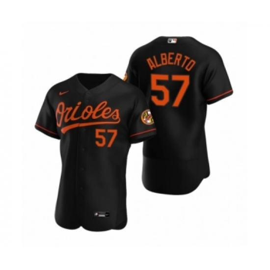 Men's Baltimore Orioles 57 Hanser Alberto Nike Black Authentic 2020 Alternate Jersey