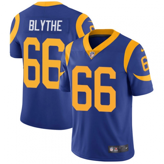 Youth Nike Los Angeles Rams 66 Austin Blythe Royal Blue Alternate Vapor Untouchable Limited Player NFL Jerseyy