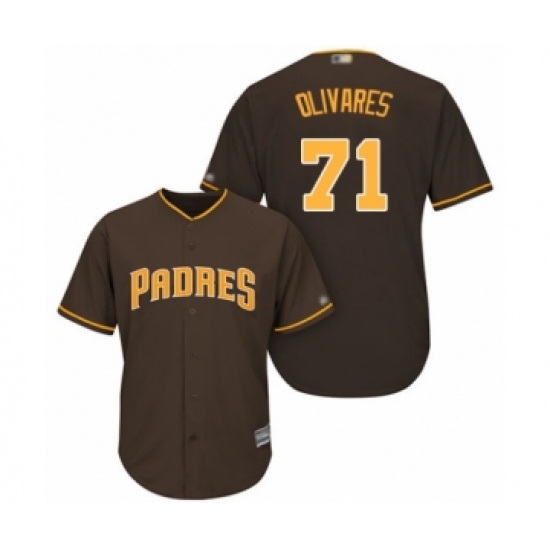 Youth San Diego Padres 71 Edward Olivares Authentic Brown Alternate Cool Base Baseball Player Jersey