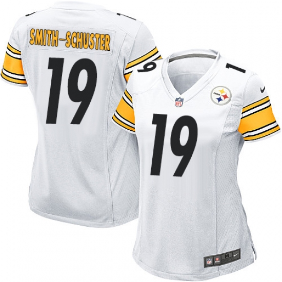 Women's Nike Pittsburgh Steelers 19 JuJu Smith-Schuster Game White NFL Jersey