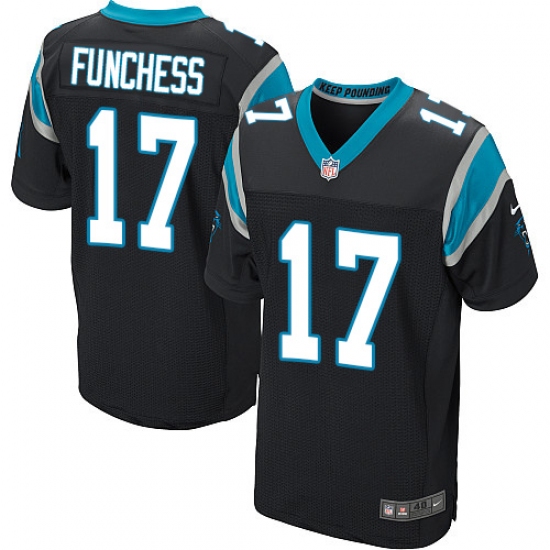 Men's Nike Carolina Panthers 17 Devin Funchess Elite Black Team Color NFL Jersey