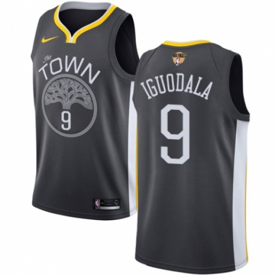 Men's Nike Golden State Warriors 9 Andre Iguodala Swingman Black Alternate 2018 NBA Finals Bound NBA Jersey - Statement Edition