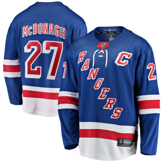 Youth New York Rangers 27 Ryan McDonagh Fanatics Branded Royal Blue Home Breakaway NHL Jersey