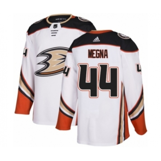 Men's Adidas Anaheim Ducks 44 Jaycob Megna Authentic White Away NHL Jersey