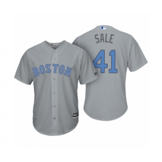 Youth Boston Red Sox 41 Chris Sale Gray 2017 Fathers Day Cool Base Jersey