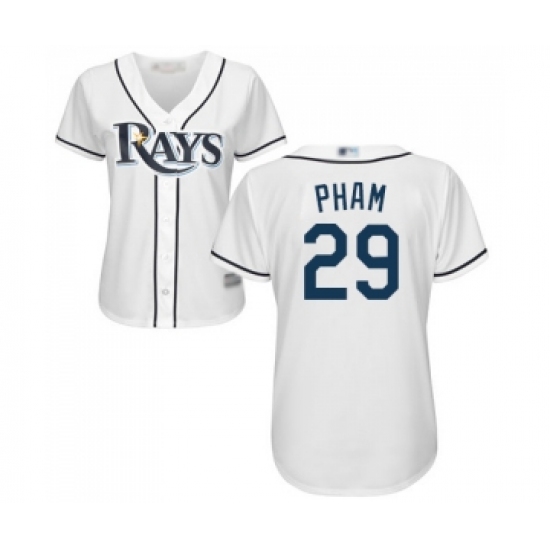 Women's Tampa Bay Rays 29 Tommy Pham Replica White Home Cool Base Baseball Jersey