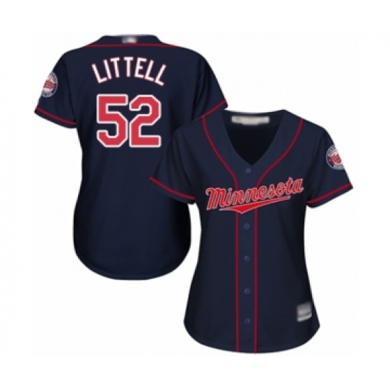 Women's Minnesota Twins 52 Zack Littell Authentic Navy Blue Alternate Road Cool Base Baseball Player Jersey