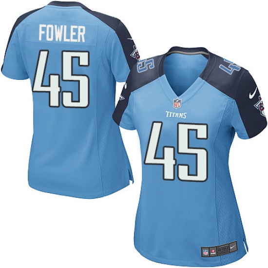Women's Nike Tennessee Titans 45 Jalston Fowler Game Light Blue Team Color NFL Jersey