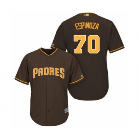 Youth San Diego Padres 70 Anderson Espinoza Authentic Brown Alternate Cool Base Baseball Player Jersey