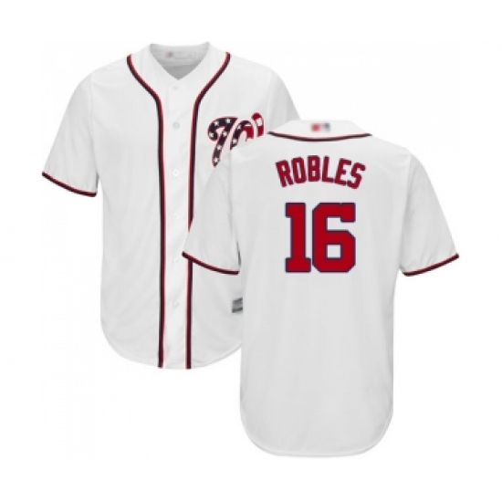 Youth Washington Nationals 16 Victor Robles Replica White Home Cool Base Baseball Jersey