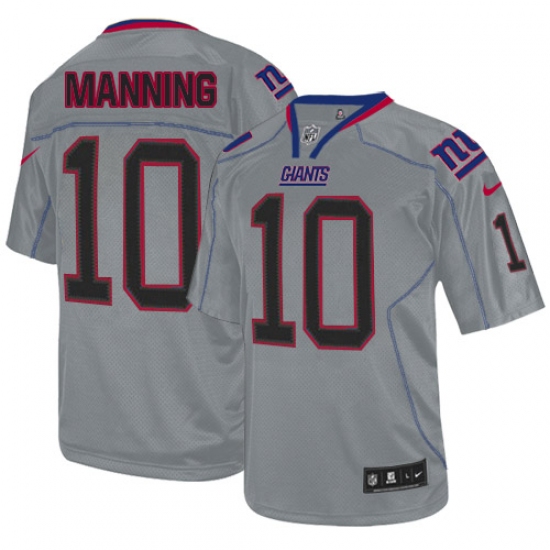 Youth Nike New York Giants 10 Eli Manning Elite Lights Out Grey NFL Jersey