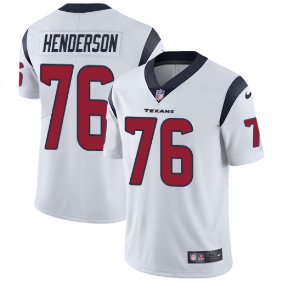 Men's Nike Houston Texans 76 Seantrel Henderson White Vapor Untouchable Limited Player NFL Jersey