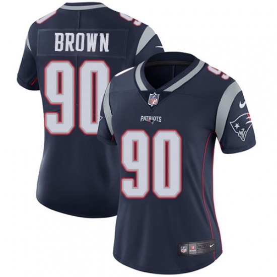 Women's Nike New England Patriots 90 Malcom Brown Navy Blue Team Color Vapor Untouchable Limited Player NFL Jersey