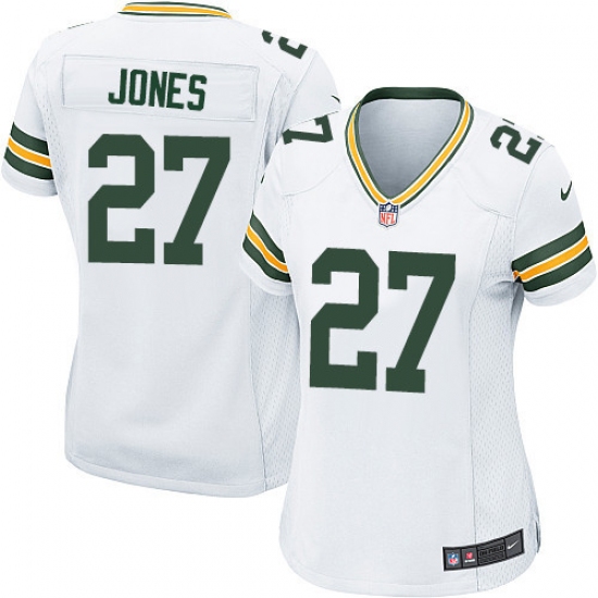 Women's Nike Green Bay Packers 27 Josh Jones Game White NFL Jersey