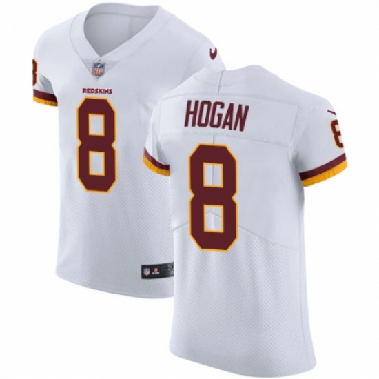 Men's Nike Washington Redskins 8 Kevin Hogan White Vapor Untouchable Elite Player NFL Jersey