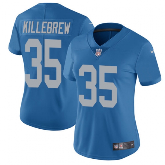 Women's Nike Detroit Lions 35 Miles Killebrew Blue Alternate Vapor Untouchable Elite Player NFL Jersey