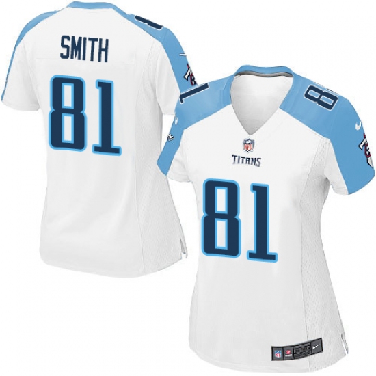 Women's Nike Tennessee Titans 81 Jonnu Smith Game White NFL Jersey