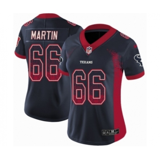 Women's Nike Houston Texans 66 Nick Martin Limited Navy Blue Rush Drift Fashion NFL Jersey