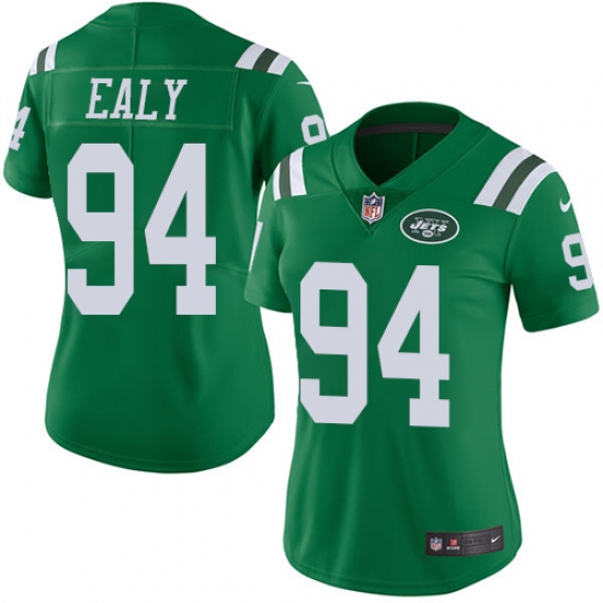 Women's Nike New York Jets 94 Kony Ealy Limited Green Rush Vapor Untouchable NFL Jersey