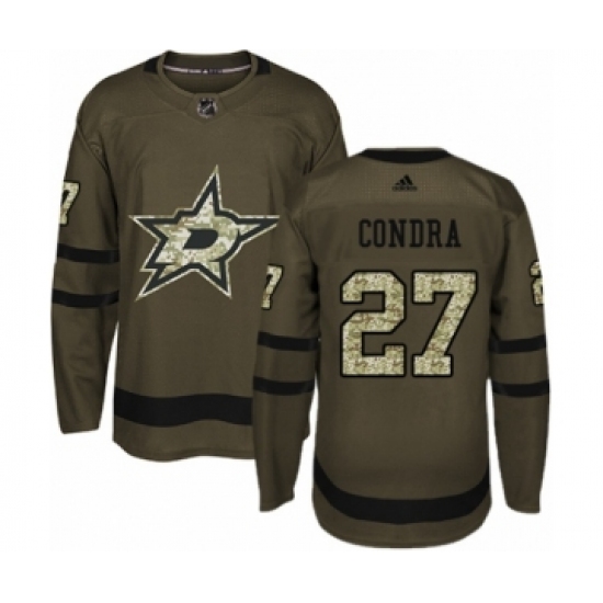 Youth Adidas Dallas Stars 27 Erik Condra Premier Green Salute to Service NHL Jersey