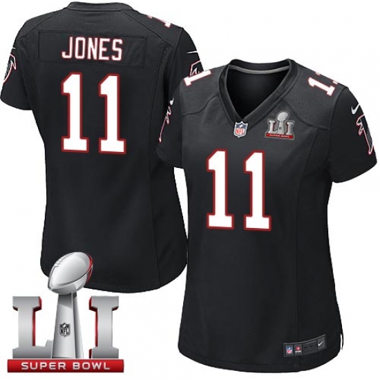 Women's Nike Atlanta Falcons 11 Julio Jones Elite Black Alternate Super Bowl LI 51 NFL Jersey