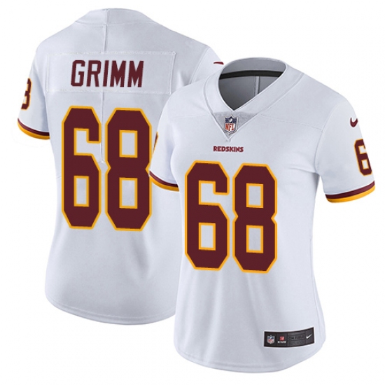 Women's Nike Washington Redskins 68 Russ Grimm White Vapor Untouchable Limited Player NFL Jersey