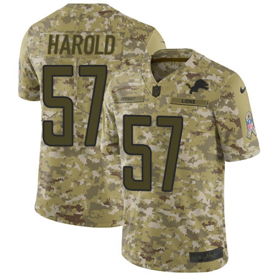 Men's Nike Detroit Lions 57 Eli Harold Limited Camo 2018 Salute to Service NFL Jersey