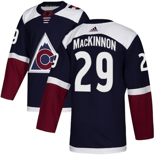 Men's Adidas Colorado Avalanche 29 Nathan MacKinnon Authentic Navy Blue Alternate NHL Jersey