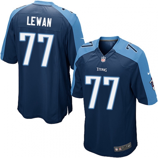 Men's Nike Tennessee Titans 77 Taylor Lewan Game Navy Blue Alternate NFL Jersey